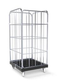 Bac sur roulettes BASICline avec 3 parois et porte, force 500 kg, longueur x largeur 845 x 724 mm