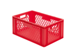 Bac gerbable norme Europe avec face avant ouverte + parois ajourées, rouge, capacité 51 l