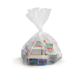 Sachet plastique &agrave; soufflets 100 microns Raja 25x15x40cm