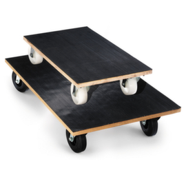 Plateau roulant avec plateau antidérapant, force 300 kg, caoutchouc bandage