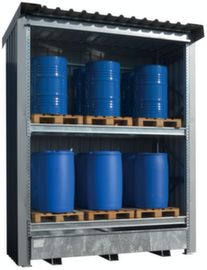 Lacont Rayonnage à palettes pour produits dangereux à ciel ouvert FRP-W 2-27 avec bac de rétention