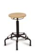 Tabouret pivotant, assise hêtre, patins