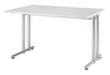 Bureau Terra Nova avec piètement en C, largeur x profondeur 1200 x 800 mm, plaque gris clair