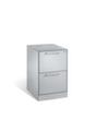 C+P Armoire pour dossiers suspendus Asisto, 2 extensions, RAL9006 aluminium blanc/RAL9006 aluminium blanc