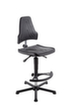 meychair Siège d'atelier ESD haut Workster Komplex W19-25-H-PU-FS7 ESD, assise mousse PU noir, avec patins