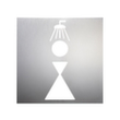 Plaque de porte avec pictogramme en acier inoxydable, « douche femmes »