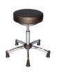 Tabouret pivotant ESD antistatique, assise noir, patins