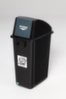 Collecteur de recyclage PP, 58 l, noir, couvercle gris