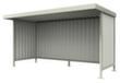 Abri avec 3 parois, rayonnage départ, largeur x profondeur 4300 x 2200 mm