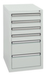 stumpf Armoire à tiroirs ST 410, 6 tiroir(s), RAL7035 gris clair/RAL7035 gris clair