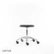 Löffler Tabouret pivotant Ergo avec piètement bombé, assise gris, roulettes