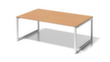 Bisley Bureau de direction et table de conférence Cito avec piètement à patins, largeur x profondeur 2000 x 1200 mm, panneau hêtre