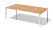 Bisley Bureau de direction et table de conférence à hauteur réglable Cito, largeur x profondeur 2400 x 1200 mm, panneau hêtre