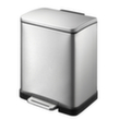 Poubelle à pédale acier inoxydable EKO E-Cube avec pédale particulièrement large, 12 l