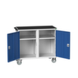 bott poste de travail mobile verso, 2 armoires, RAL7035 gris clair/RAL5010 bleu gentiane