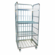 Bac sur roulettes rolltainer® avec 3 parois et 3 tablettes, force 500 kg, longueur x largeur 800 x 710 mm