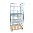 Bac sur roulettes rolltainer® avec 3 parois et 3 tablettes, force 500 kg, longueur x largeur 810 x 724 mm
