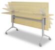 Table pliante roulante, hauteur x largeur x profondeur 750 x 1600 x 800 mm, panneau érable  S