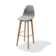 VEBA tabouret de bar Essentials Keeve avec dossier élevé, assise gris