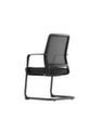 UDOBÄR Chaise cantilever avec dossier en filet, assise tissu (100 % polyester), noir  S