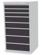 Bedrunka + Hirth Armoire à tiroirs, 8 tiroir(s), RAL7035 gris clair/RAL7016 gris anthracite