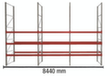 META Rayonnage à palettes MULTIPAL pour 36 palettes, largeur 8440 mm, 4 niveaux de stockage