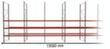 META Rayonnage à palettes MULTIPAL pour 84 palettes, largeur 19580 mm, 4 niveaux de stockage
