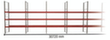 META Rayonnage à palettes MULTIPAL pour 88 palettes, largeur 30720 mm, 4 niveaux de stockage
