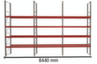 META Rayonnage à palettes MULTIPAL pour 30 palettes, largeur 8440 mm, 5 niveaux de stockage S