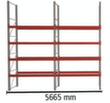 META Rayonnage à palettes MULTIPAL pour 30 palettes, largeur 5665 mm, 5 niveaux de stockage S