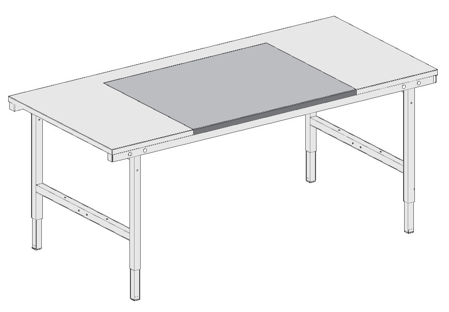 Rocholz Support en acier inoxydable pour table d'emballage, largeur x profondeur 1000 x 800 mm  ZOOM