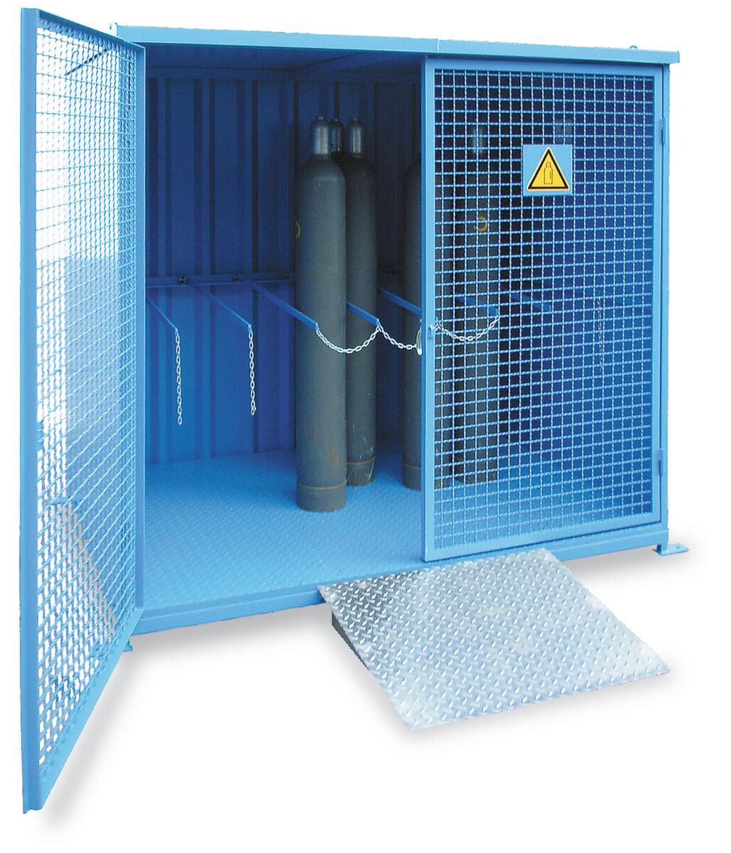 Cabine pour bouteilles de gaz avec portes battantes grillagées  ZOOM