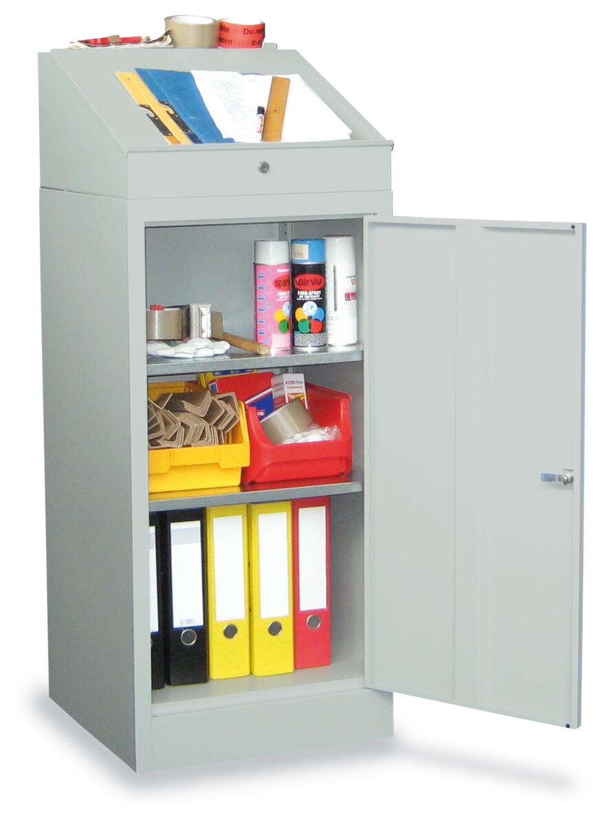 PAVOY Armoire avec pupitre gris clair avec 2 tablettes ZOOM