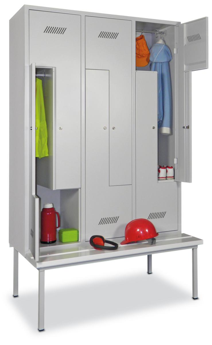 PAVOY Armoire vestiaire Z Basis gris clair avec 2 compartiments  ZOOM