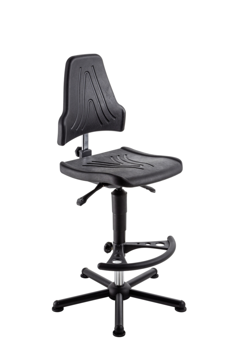 meychair Siège d'atelier ESD haut Workster Komplex W19-25-H-PU-FS7 ESD, assise mousse PU noir, avec patins  ZOOM