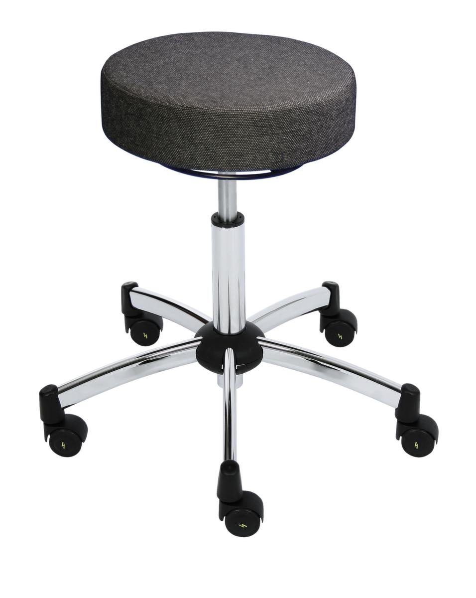 Tabouret pivotant ESD antistatique, assise anthracite, roulettes  ZOOM