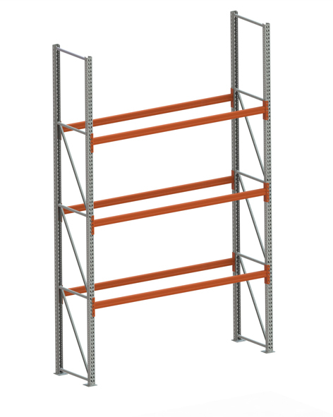 META Rayonnage à palettes MULTIPAL pour 8 palettes, largeur 2870 mm, 4 niveaux de stockage