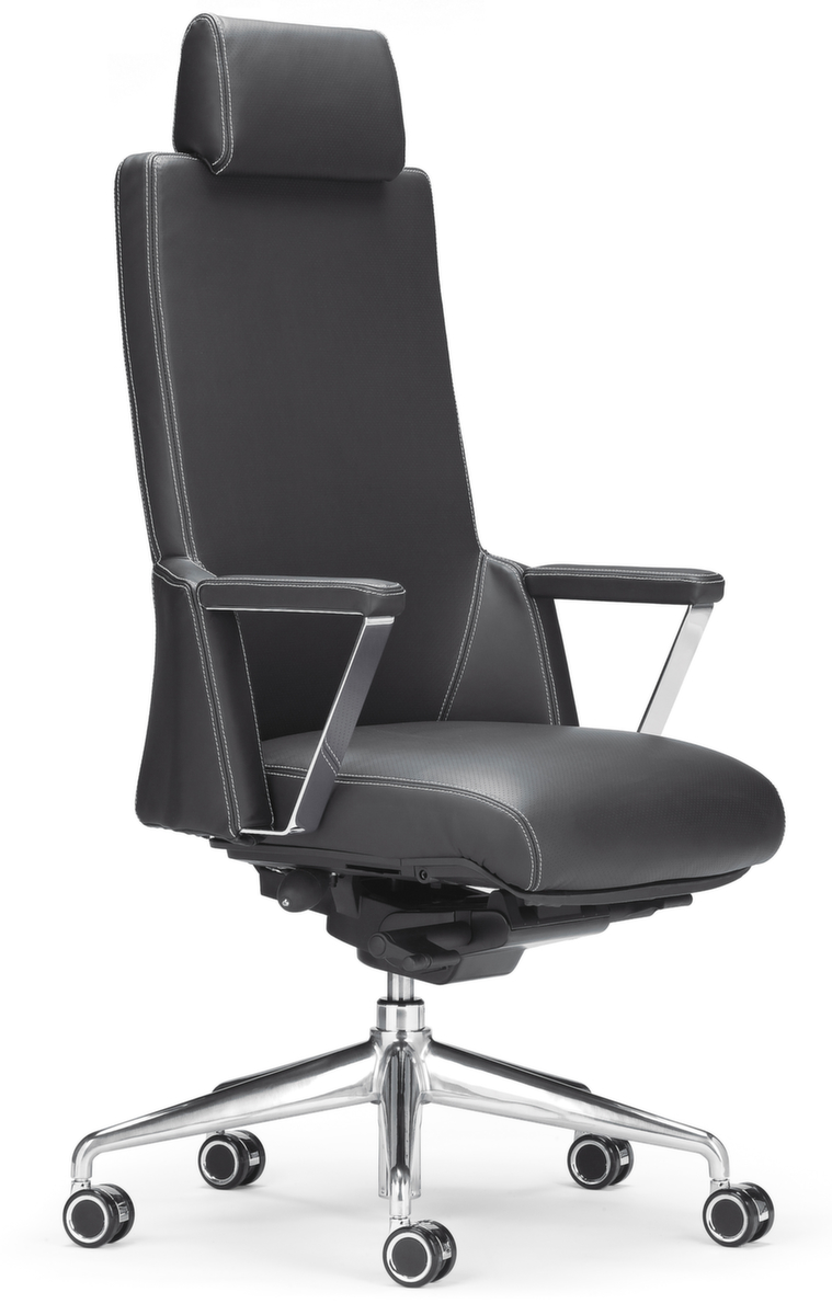 ROVO-CHAIR Fauteuil de direction ROVO XZ 7030 A 7-03 avec appui-tête, revêtement cuir nappa, noir  ZOOM