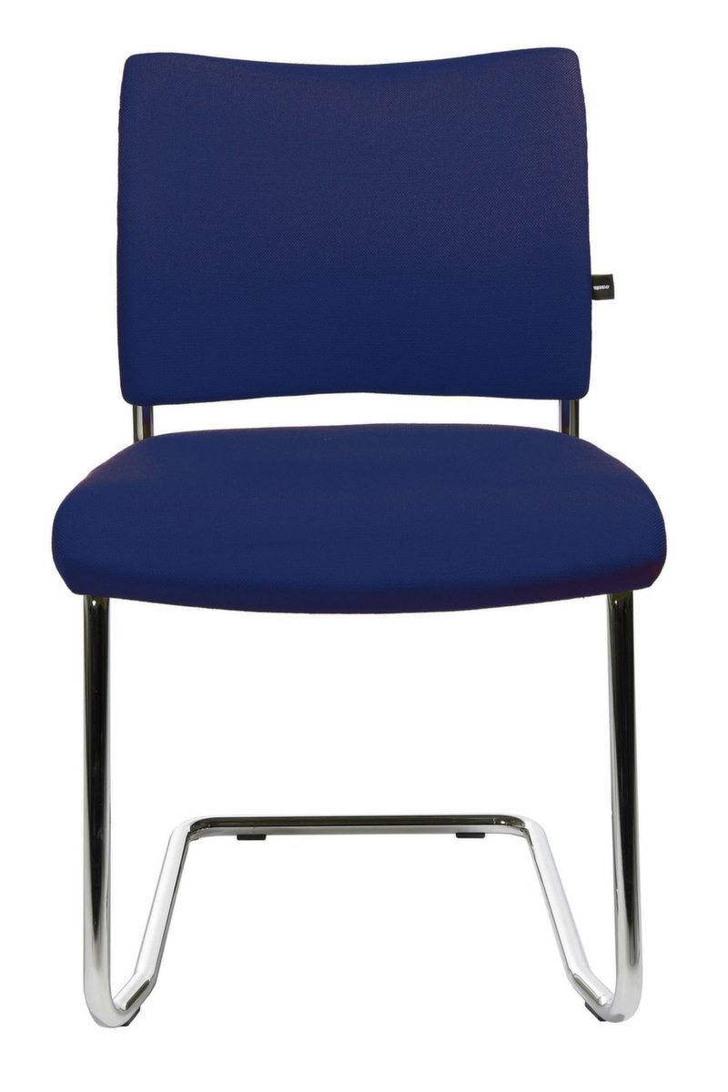 Topstar Fauteuil luge pour visiteurs capitonné Visit 20, assise tissu (100 % polypropylène), bleu foncé