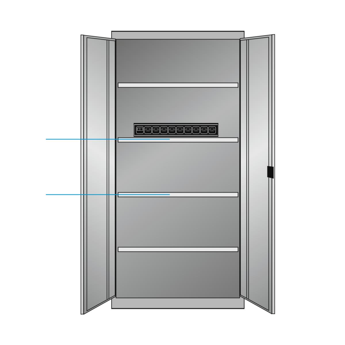 Thurmetall Armoire à portes battantes électrique, modèle CH, RAL7016 gris anthracite/RAL7035 gris clair  ZOOM