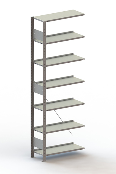 META Rayonnage sans boulons pour classeurs élément suivant, 7 tablettes, avec revêtement en zinc anti-corrosion  ZOOM