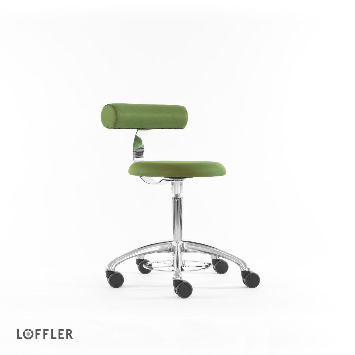 Löffler Tabouret Aogo, assise vert, roulettes