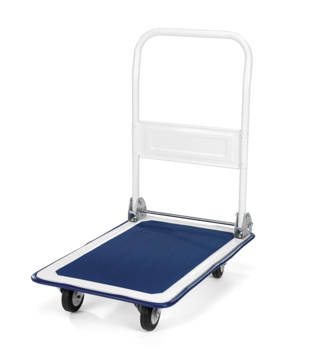 Chariot avec barre de poussée pliable Eco avec revêtement antidérapant, force 150 kg