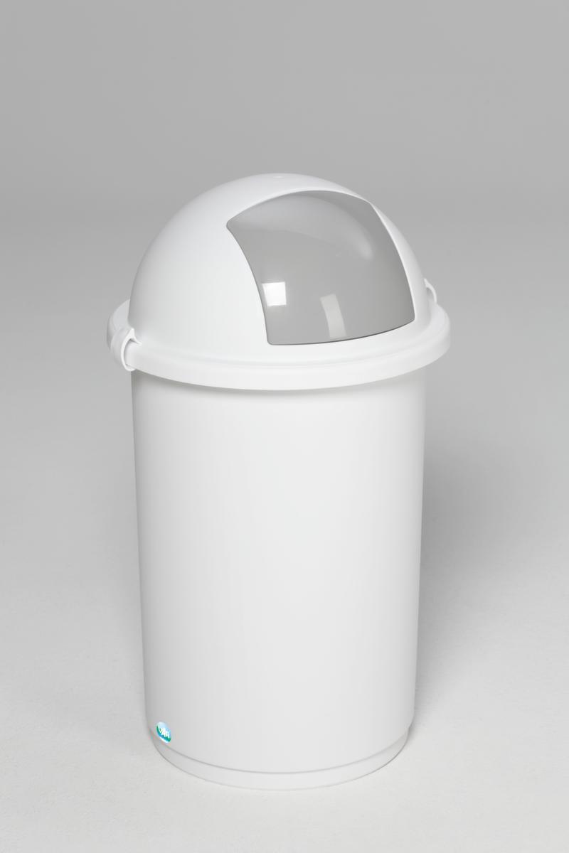 VAR Collecteur de recyclage étanche aux liquides, 50 l, blanc, couvercle argent  ZOOM