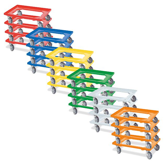 Kit de chariots à bac avec cadre en cornières acier ouvert ZOOM