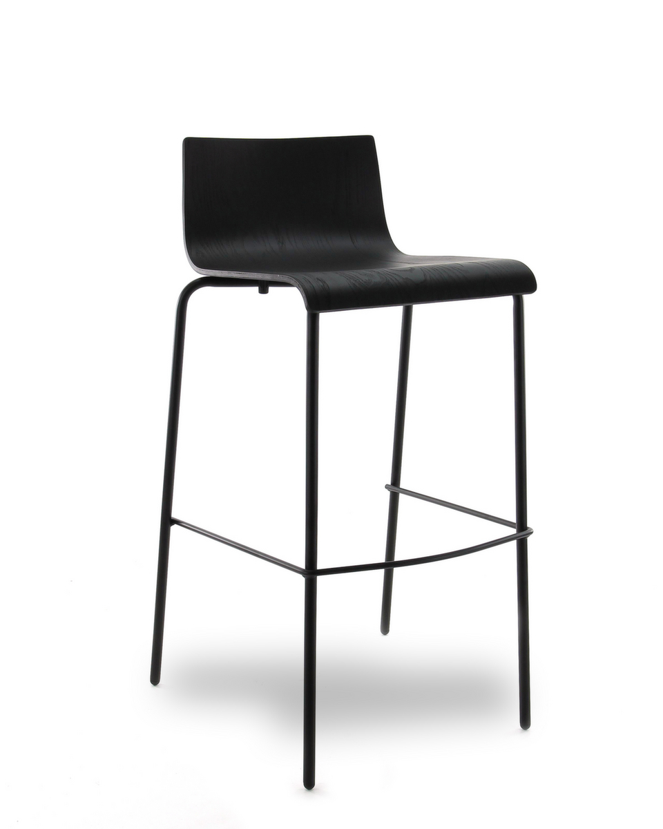 tabouret de bar SIT-ON BB-5 avec dossier bas, assise noir  ZOOM