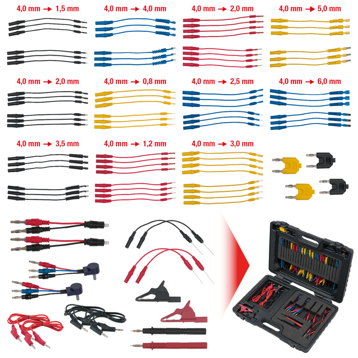 KS Tools Jeu de câbles de test et de mesure pour le diagnostic 12/24V ZOOM