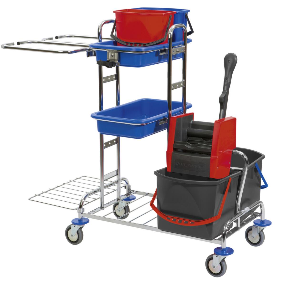 Vermop Chariot de nettoyage Variant avec piètement chroméen différentes exécutions ZOOM