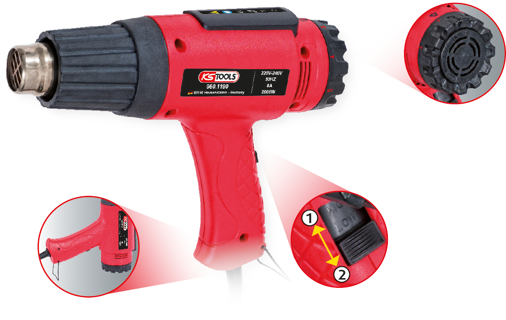 KS Tools Jeu d'outils à air chaud comprenant 4 accessoires  ZOOM