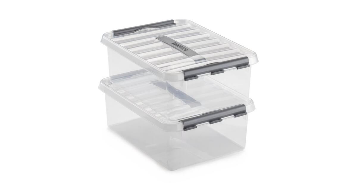 Conteneur de stockage ECO, transparent, capacité 72 l, couvercle  ZOOM